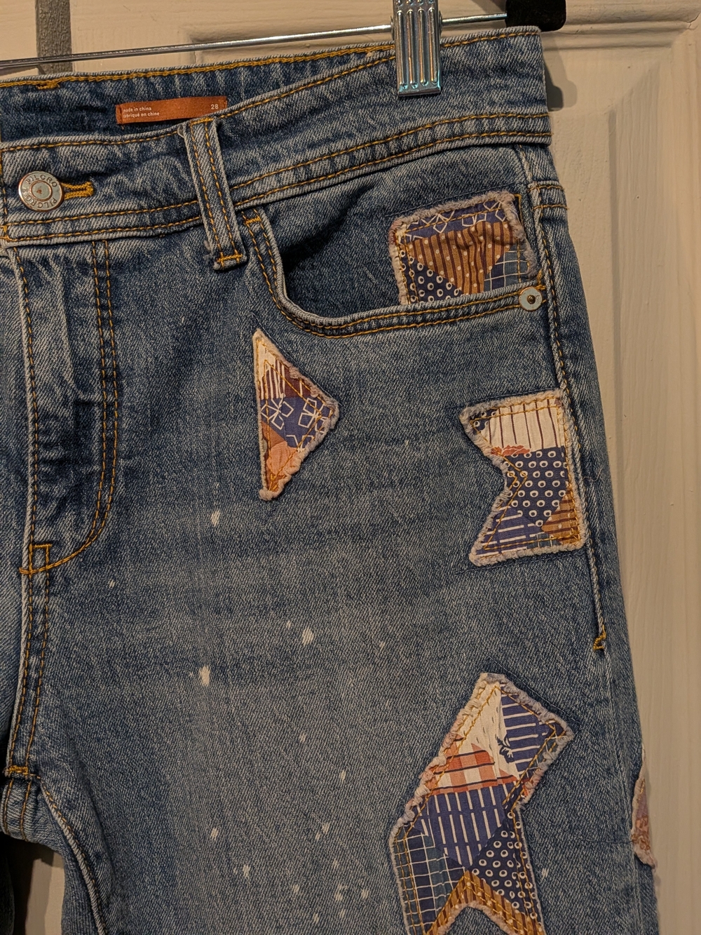 Pilcro Patch-Embellished Boyfriend Jeans in Blue - Picture 2 of 11